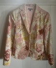 Ann Taylor Petites 2P Floral Blazer Jacket Pink Yellow Linen Cotton — photo 2