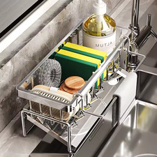 Over Sink Kitchen Organizer Sponge Holder Drying Rack Faucet Mount Storage
