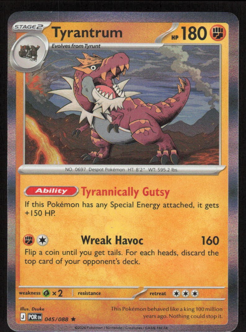 Pokemon Tyrantrum Rare 045/088 Perfect Order Holofoil NM