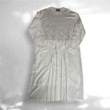 PRADA White Docking Pleated Dress Cotton Jersey S Pre-Owned