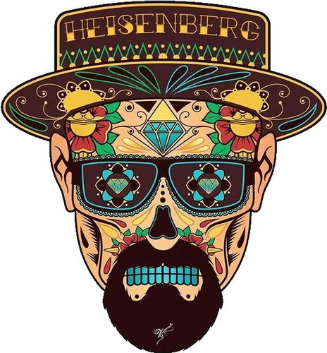 Skull Motorbike Helmet Flag Heisenberg England Self Adhesive Vinyl Sticker