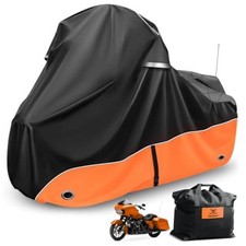 Motorcycle Cover Heavy Duty 420D for 107'' Touring Models Side Box Orange