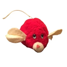 Vintage 1976 RUSS BERRIE & CO RED PLUSH PEPPY MOUSE