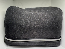 Lancome Black Glitter Cosmetic Makeup Bag Travel Pouch Zip Case Authentic Small