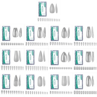 504Pcs False Nail Tips,Matte Fake Nail Soft Gel Nail Tip Artificial False Nail