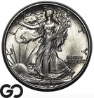 1939-D Walking Liberty Half Dollar Great Strike! Gem BU++, Tough This Nice