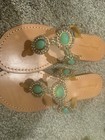 Tommy Bahama sandals women green, opal, gold embellished size 9 retail $168.00 — photo 6