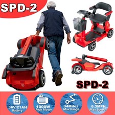 GLIDEZONE 1000W Mobility Scooter 35Mile Range 4-Wheel Basket Portable Wheelchair