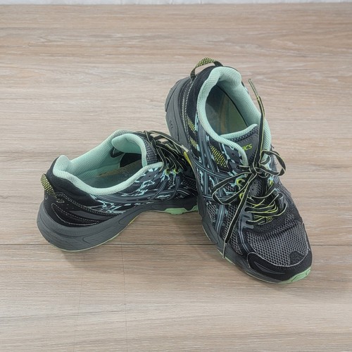 Asics Gel-Venture 6 Womens Trail Running Shoes Black Neon Lime T7G5N Size 9