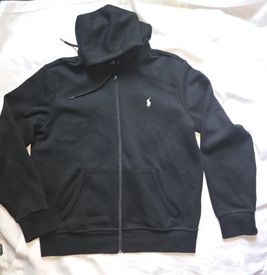 Ralph Lauren Double Knit Black Tracksuit Jogger Pant/Zip Hoodie