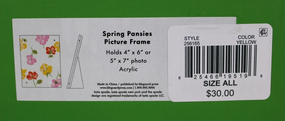 Marco acrílico Kate Spade New York “Spring Pansies” Foto 4 de 4