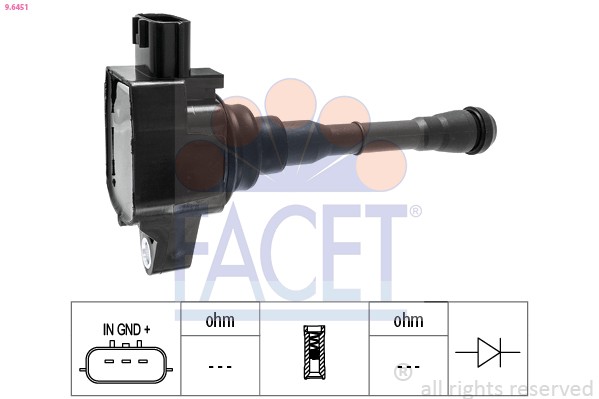 Bobine d'allumage FACET moteur essence Renault Clio IV Megane IV et Talisman