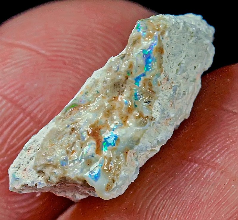 4Ct Natural Australian Lightning Ridge Black Opal Facet Rough Specimen YPW6466