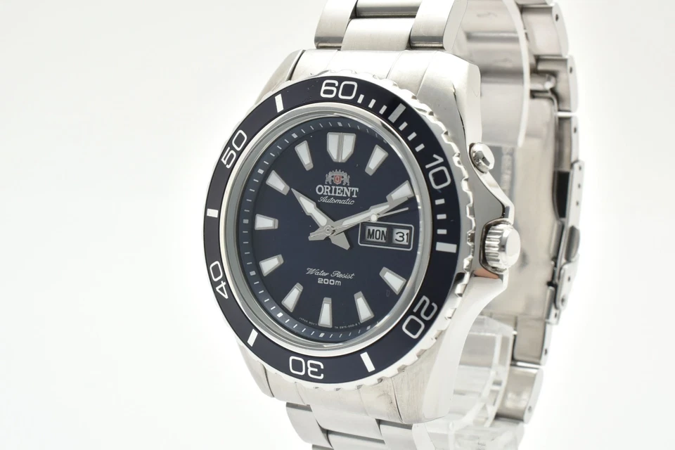 ▶️[CASI COMO NUEVO]ORIENT EM75-C1A Automático Mako XL Reloj de Pulsera Para Hombre Esfera Azul Buzo Foto 4 de 4