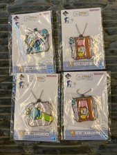 Doraemon Rubber Keychain Set 4pcs Acrylic Cartoon Carry Keyring Bundle
