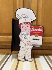 Campbells Soup Sign Kid Chef Cook Double Side...