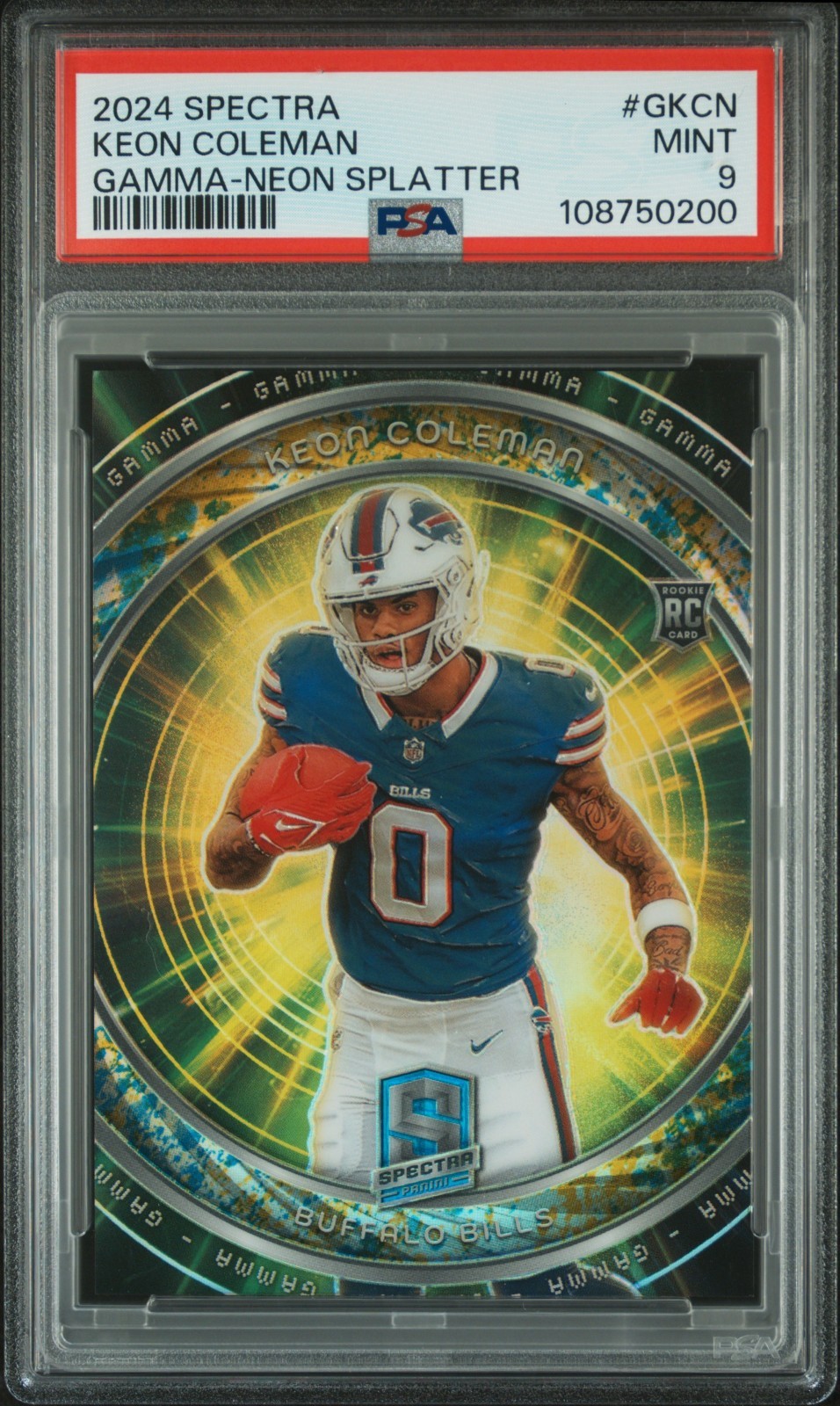 Keon Coleman Panini Spectra Gamma #GKCN Neon Splatter