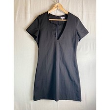 Tobi Womens Black Deep V-Neck Short Sleeve Shift Mini Dress VDD1408LE Size M