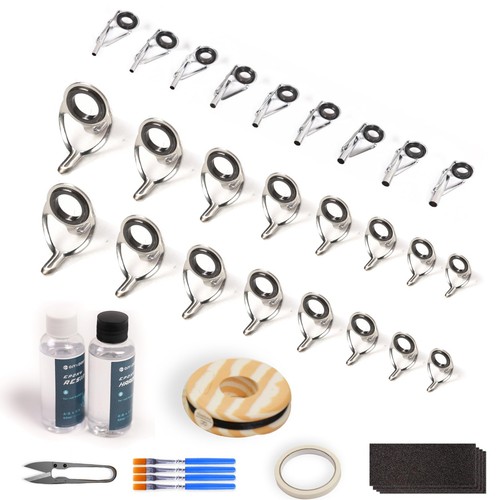 Fishing Rod Eyelet and Tip Repair Kit for Fishing Pole Eye Replacement with R...