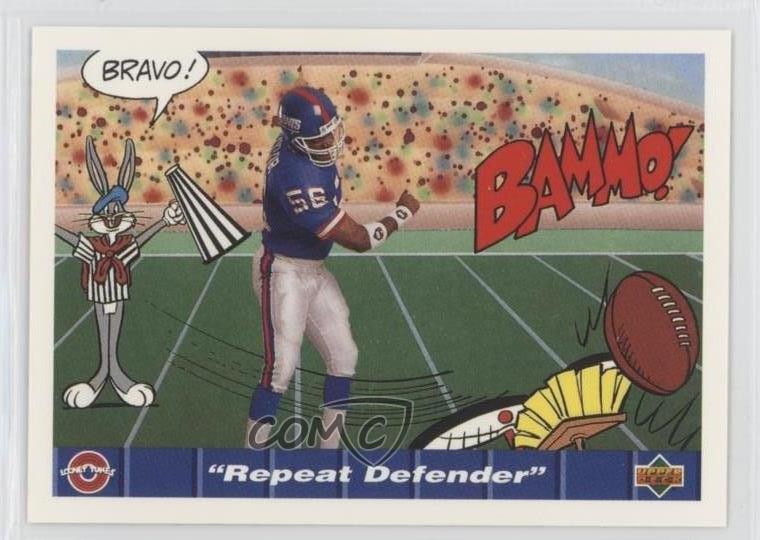 1992 Comic Ball IV Lawrence Taylor Bugs Bunny Marvin the Martian #131 HOF 0t2