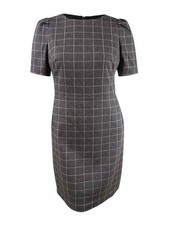 Lauren Ralph Lauren Women's Puff-Sleeve Dress (14, Black/White)