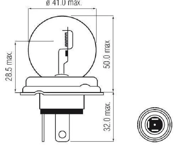 6V 45/40W P45T AMARILLO COCHE LÁMPARA BOMBILLA PORSCHE VOLKSWAGEN BEETLE CITROEN 2 CV Foto 2 de 2