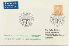 FINNLAND 6.10.1957 seltene Kab.-Erstflug Finnair „HELSINKI – FRANKFURT“