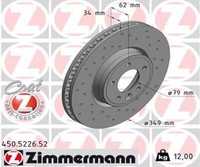 Zimmermann 2X Bremsscheibe Vorne Ø349 InnenbelüFtet Gelocht FüR Land Rover