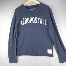Aeropostale Mens Sweatshirt Size Medium Blue Y2K Preppy Long Sleeve Logo