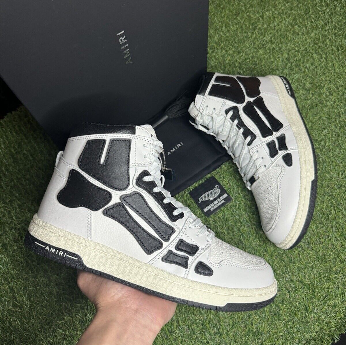 Size 42 (US 9) - Amiri Skel High Top Sneakers ' Black, White Size 42 (US 9) - Amiri Skel High Top Sneakers ' Black, White