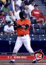 2017 Richmond Flying Squirrels Grandstand #17 C.J. Hinojosa Spring Texas TX Card