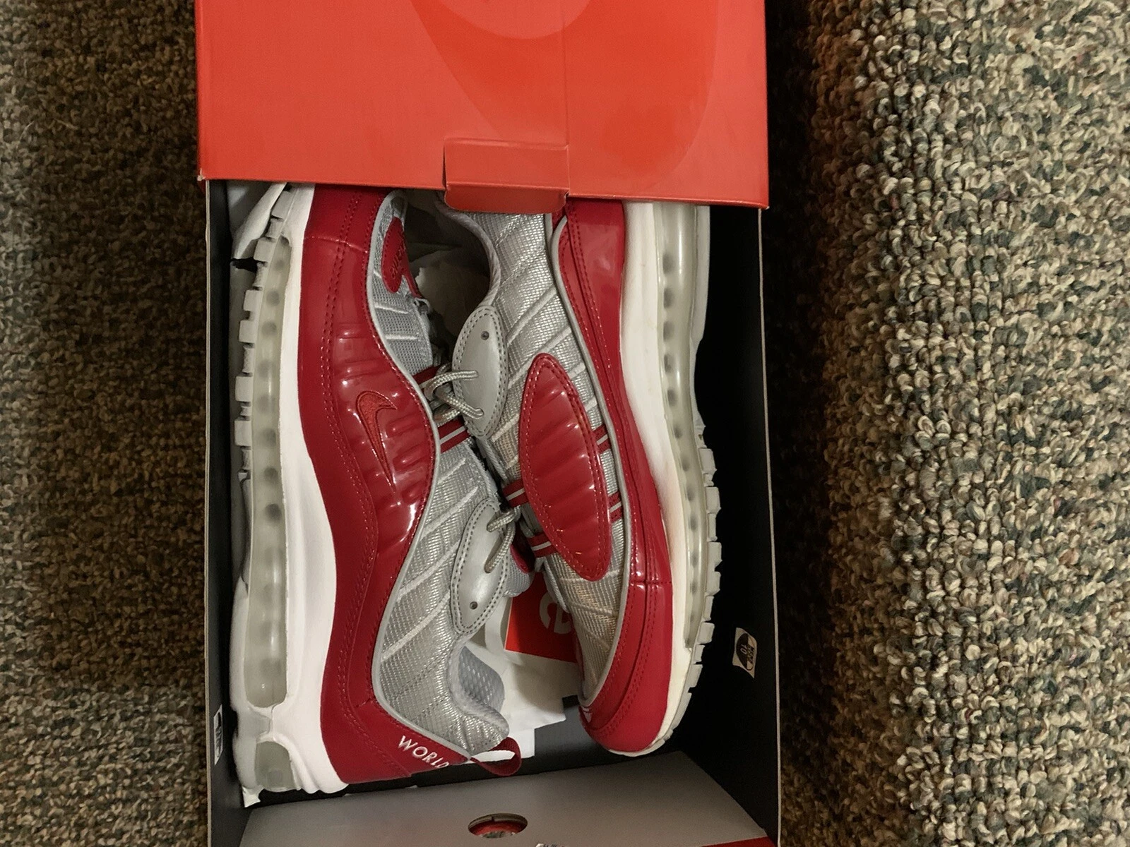 Baskets rares hommes taille 10 Air Max 98 Supreme 100 % authentiques avec boîte