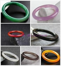Fashion 100 Natural Round Agate Chalcedony Jewelry Bangle Bracelet 56mm-62mm A