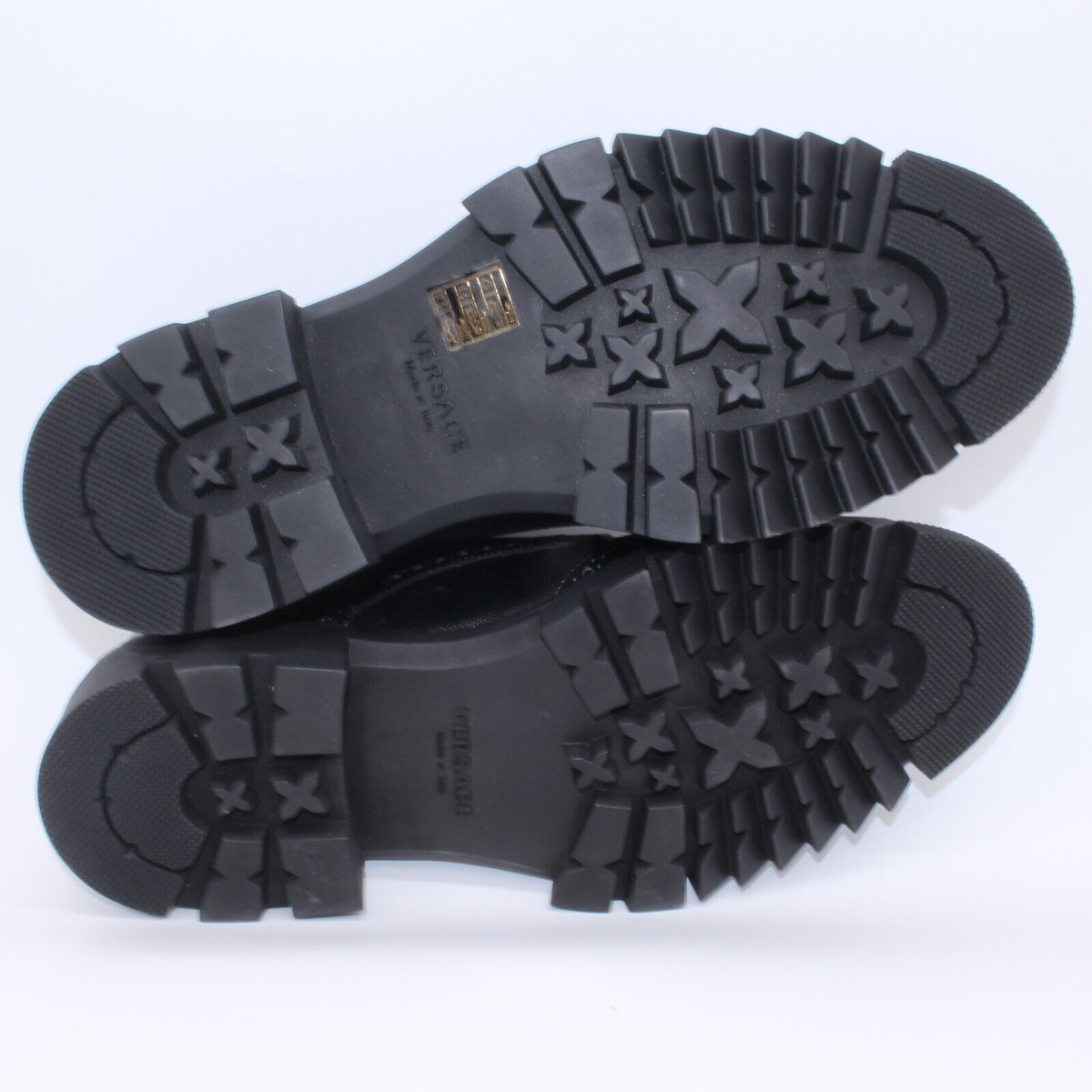 Versace Derby Oxford Loafers Black Leather $825 Men display picture 1