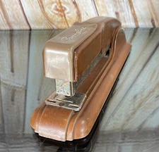Vintage Office 40s Art Deco 8” Swingline Model No 27 Stapler Brown Bakelite