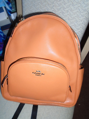 NWT Coach Pebble Leather Court Backpack in CANDIED ORANGE 5666