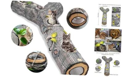 Cat Tunnel,3 way Cat Toys,Cat Tunnels for Indoor, Cat Maze for 59''-Cat Tunnel