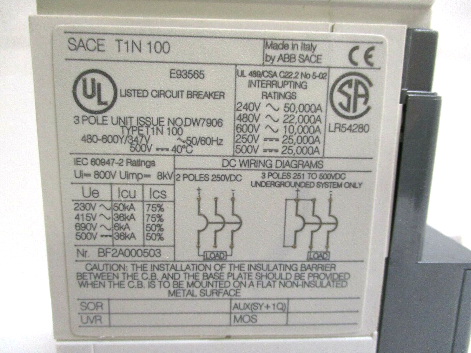 ABB SACE-T1N-100 - Reconditioned for sale online | eBay