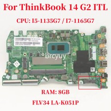 FLV34 LA-K051P For Lenovo ThinkBook 14 G2 ITL Motherboard CPU:I5-1135G7 RAM:8G