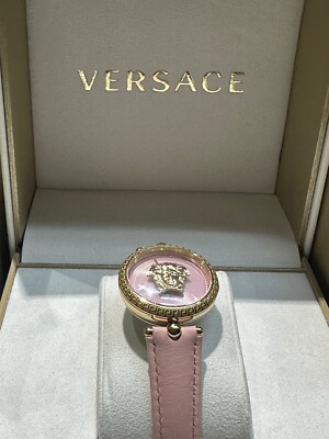 VERSACE PALAZZO EMPIRE VECQ Quartz Pink Dial Gold Plated