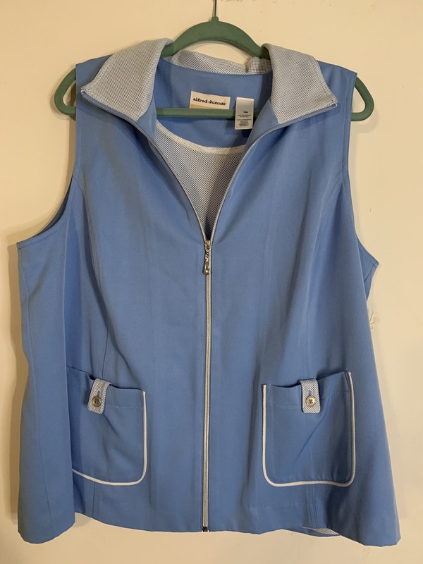 Alfred Dunner Vest Womens 16W Zip Up Sleeveless Bonita Springs