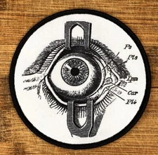 Anatomical Eye Illustration Patch Iron On 3 Inches Science DIY Clothing