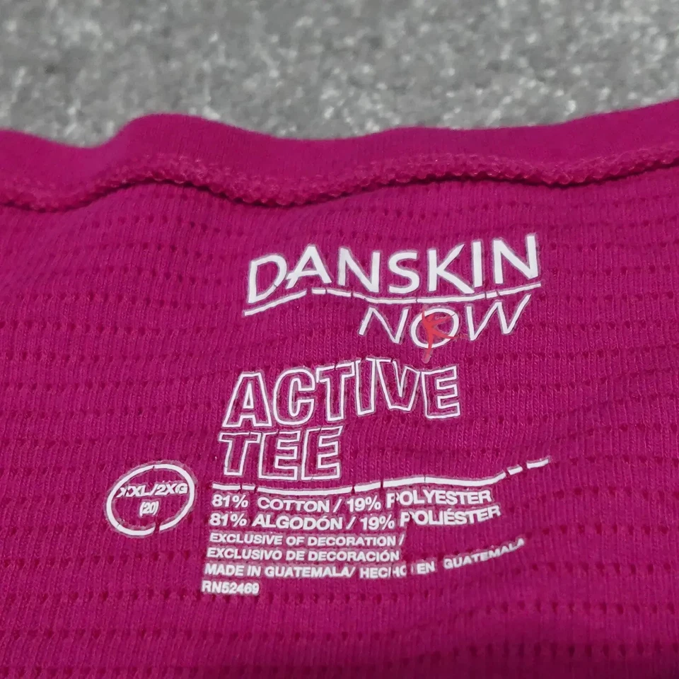 Camiseta para mujer Danskin Now Active 2XL rosa cuello redondo manga larga pulóver Foto 2 de 4