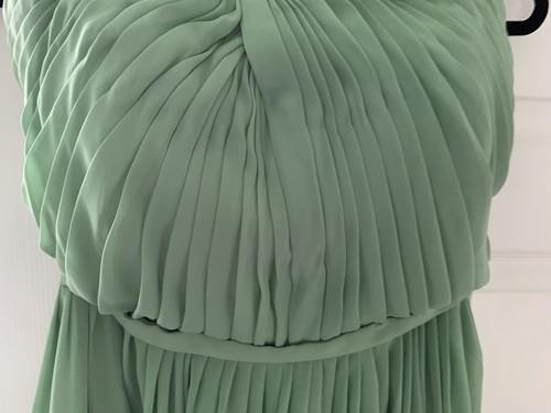Pale Sage Bridesmaids:prom Dress Fully Lined/halter Neck Design Size 10 - Picture 5 of 9