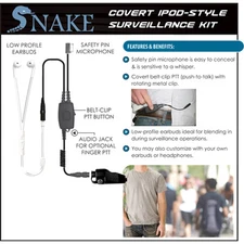Earphone Connection QR SNAKE Ipod-Style Earpiece for Kenwood NX TK (See List)