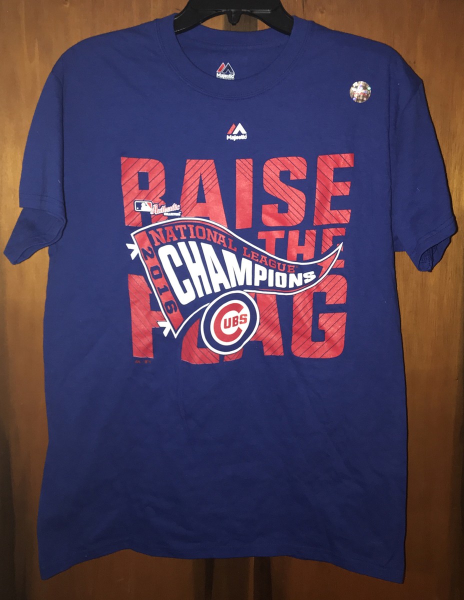 Nwot Chicago Cubs Majestic 2016 National League Champions Sz Med  Blue