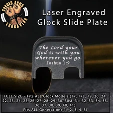 Joshua 1:9 - Glock Rear Slide Plate Back Plate for Full Sized Glocks Gen 1-5