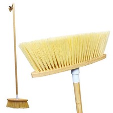 Soft Indoor Broom Bamboo Sweeping Brush Long Handled Wooden Brush Floor Sweeper