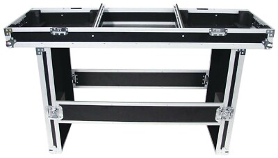 Konsole Road Tisch f. 2 Turntable + 19'' Mixer Mobile DJ Desk Plattenspieler Case