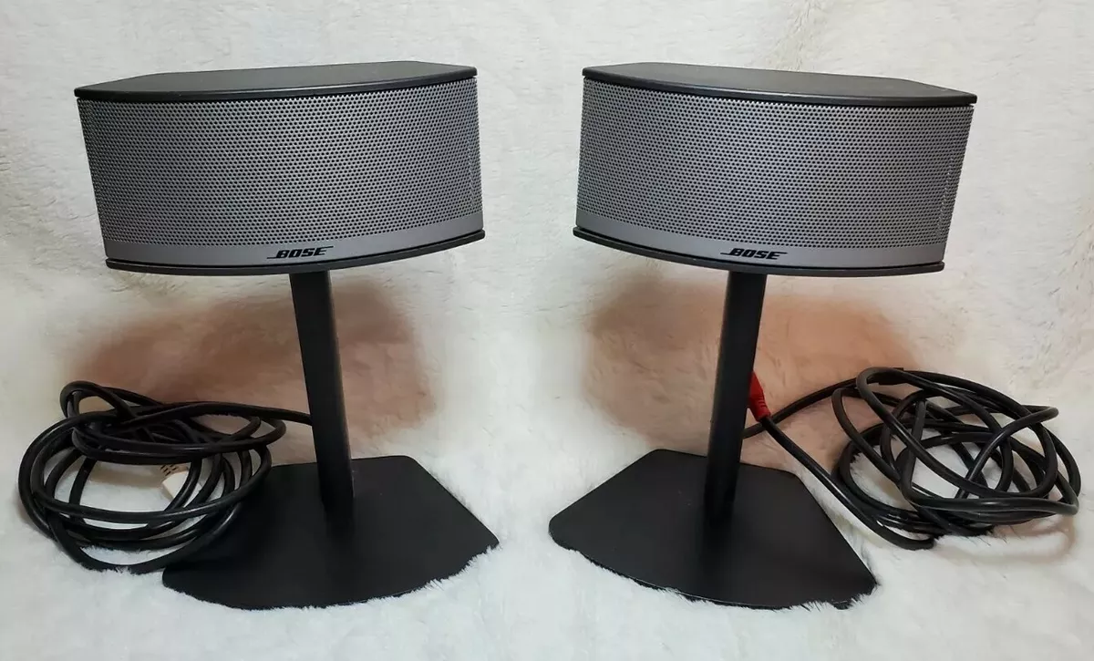 Bose Companion 5 Satellite Speakers Left Right Pair & Stands Untested